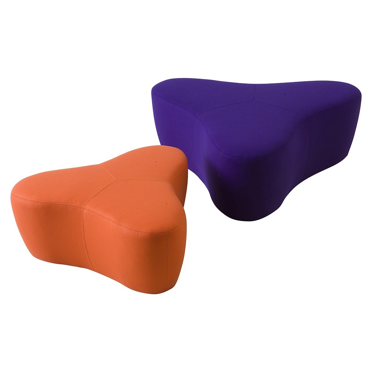 Petit pouf orange et grand pouf  violet Chat Softline Dk