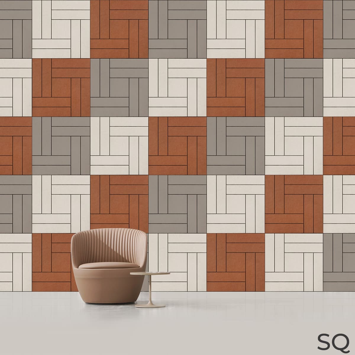 Panneaux muraux acoustiques SQ multicolores pour aménagement intérieur design