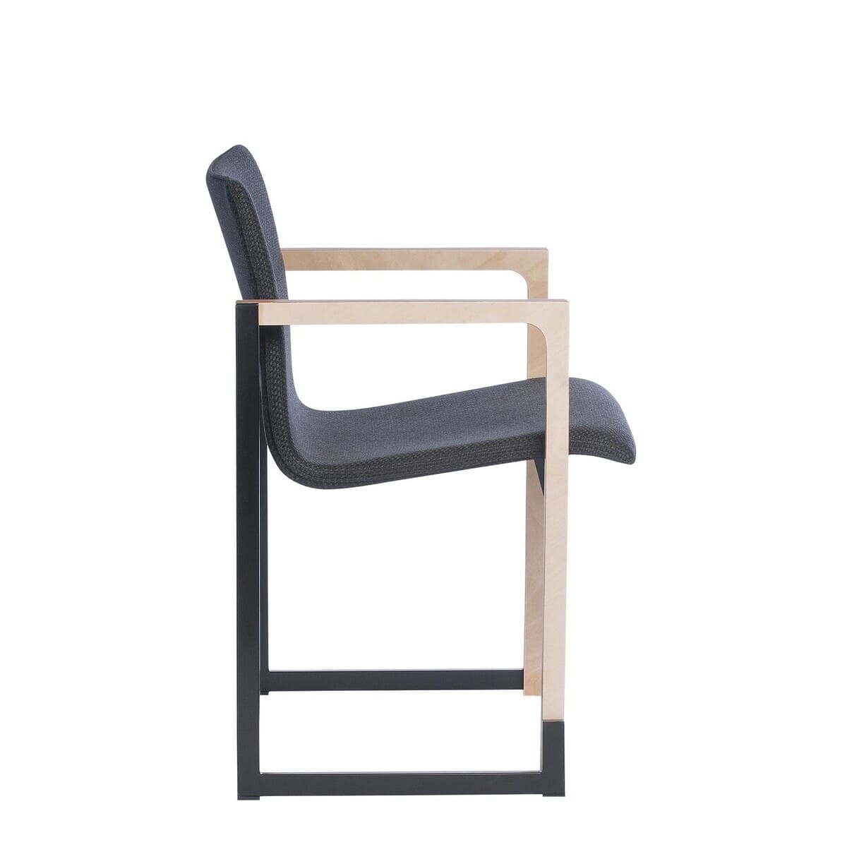 Chaise de réunion avec accoudoirs en bois NORA Akaba