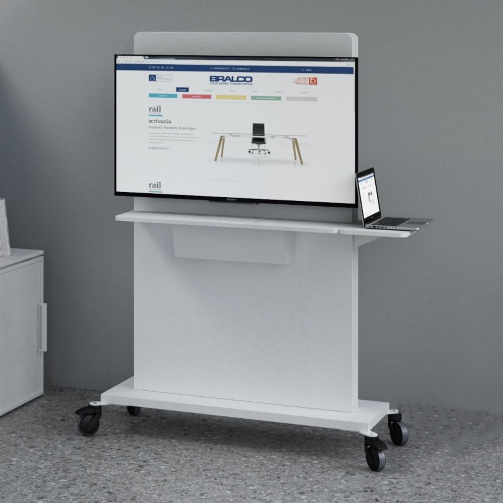 Support écran multimédia sur roulettes Flipper de Bralco