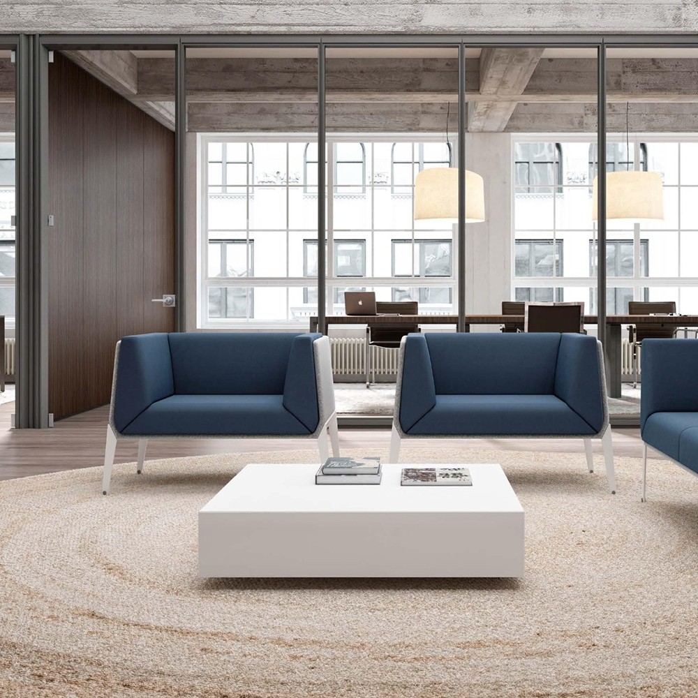 Mobilier d'accueil design - table basse mélaminé blanc T05