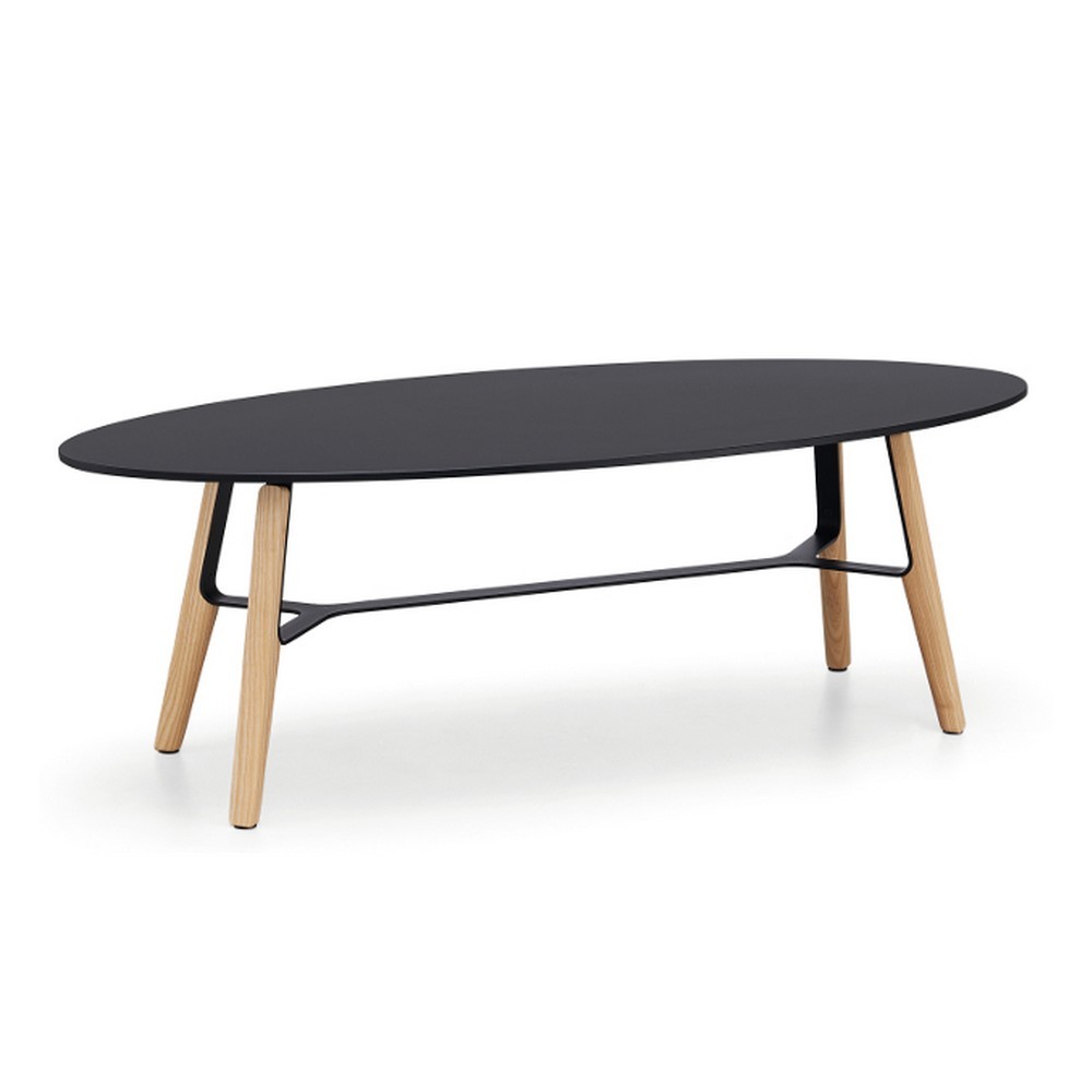 table basse design pieds bois LIU ovale Midj