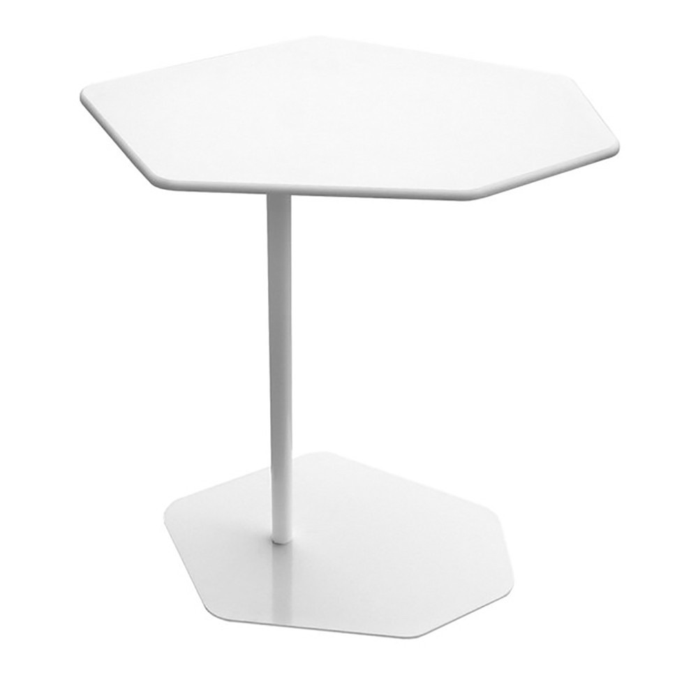 Table bout de canapé blanche Bazalto