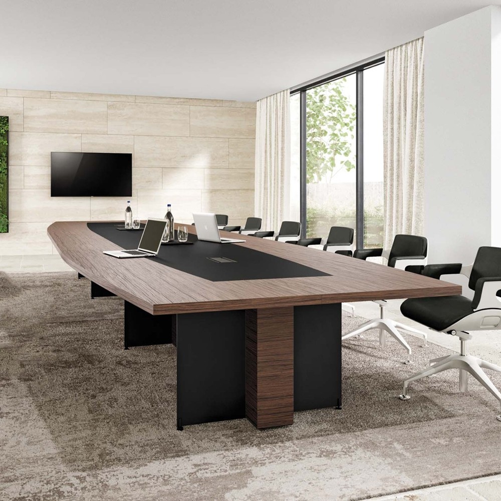 Table de conférence Oasi en cuir et bois  Alea