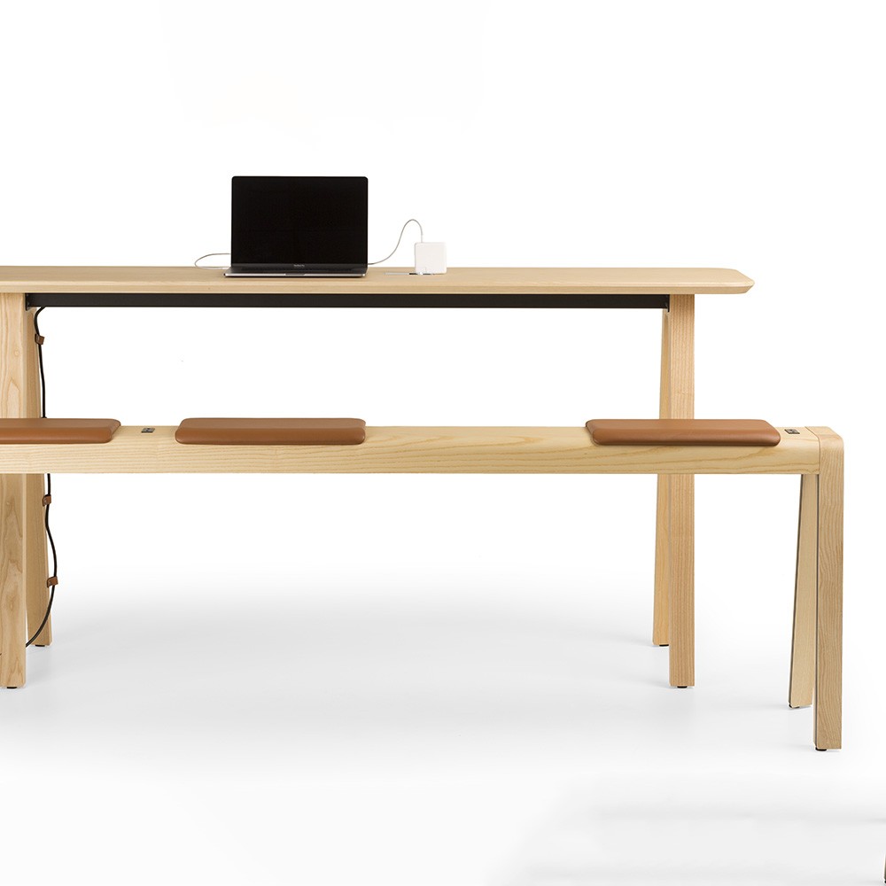Ensemble banc et table haute en bois massif E-quo