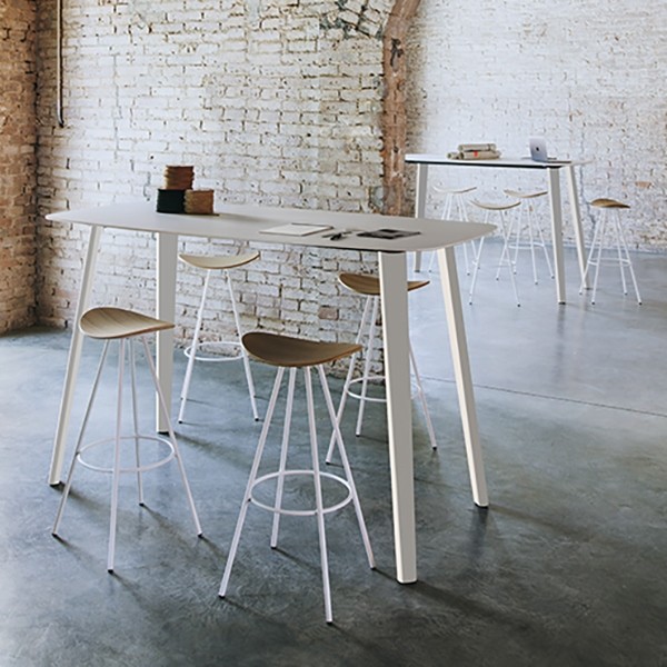 Table haute mange-debout blanche LTS System Enea