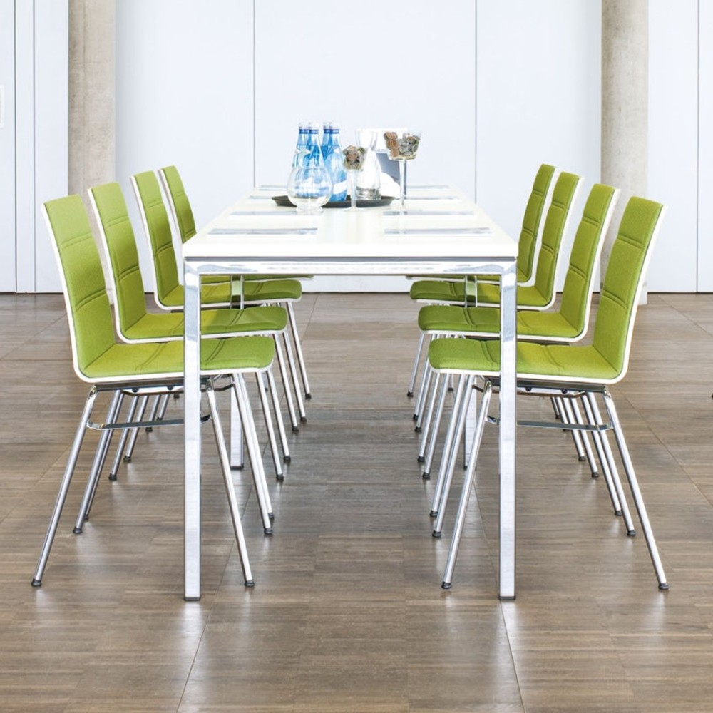 Table pliante NFT plateau blanc pieds chromés Wiesner Hager