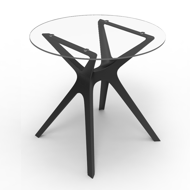 Table ronde en verre transparent VELA