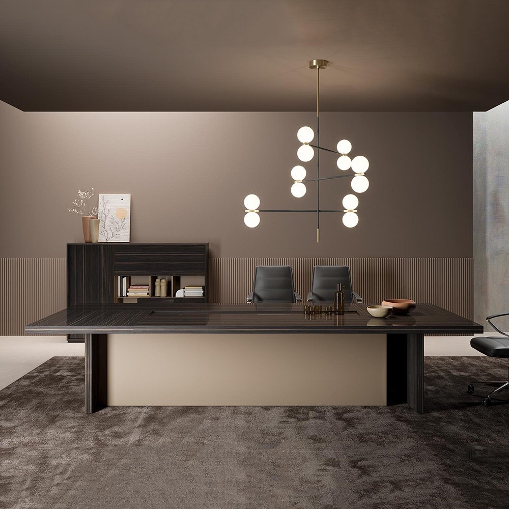 Table de réunion bois brillant collection haut de gamme Sessenta made in Italy