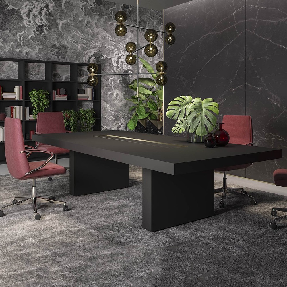 Table de réunion en fenix noir Block 2.0