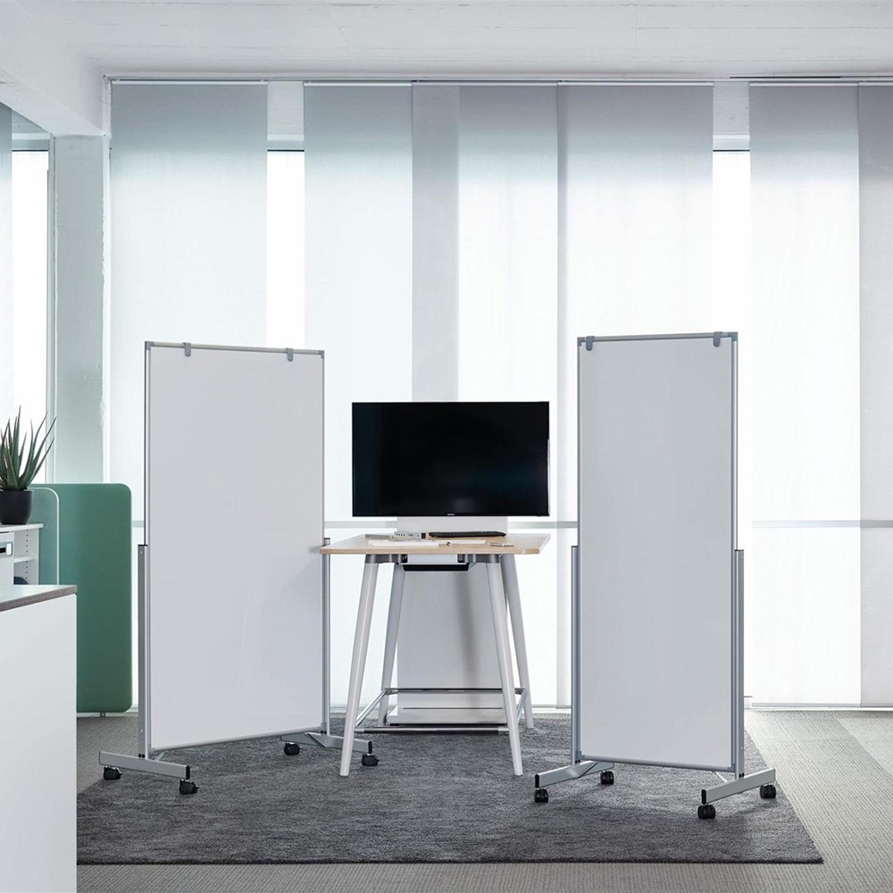 Tableau magnétique blanc Easy2move sur roulettes