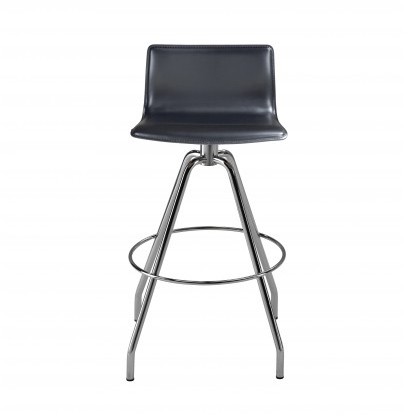 Tabouret de bar design cuir noir Kimbox Kastel