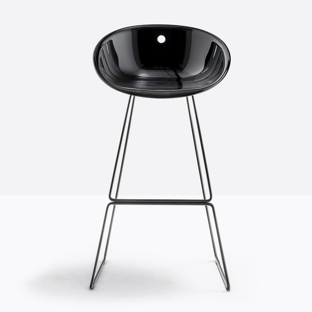 Tabouret de bar design noir brillant Gliss Pedrali