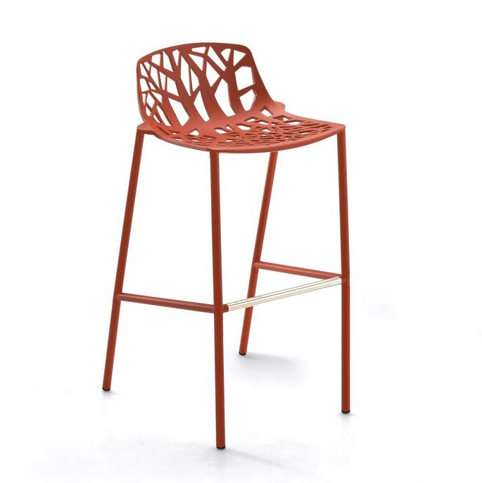 Tabouret de bar Forest Fast aluminium Corail