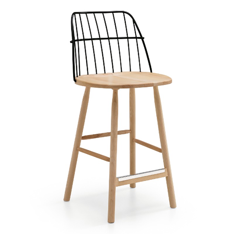 Tabouret de bar Strike en bois acier H.65 cm Midj