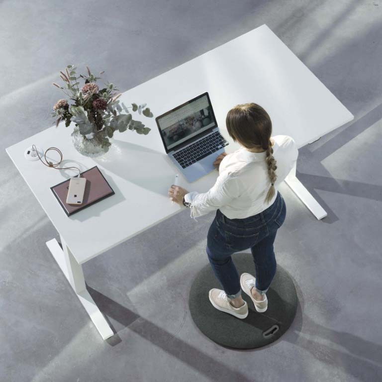 Tapis ergonomique rond pour bureau réglable en hauteur Dot Standzon Gotessons