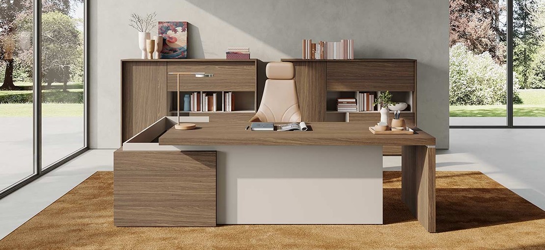 Mobilier de bureau haut de gamme - Bureau de direction contemporain NEW  LOOP → Aménagement - Agencement - Mahora Concept