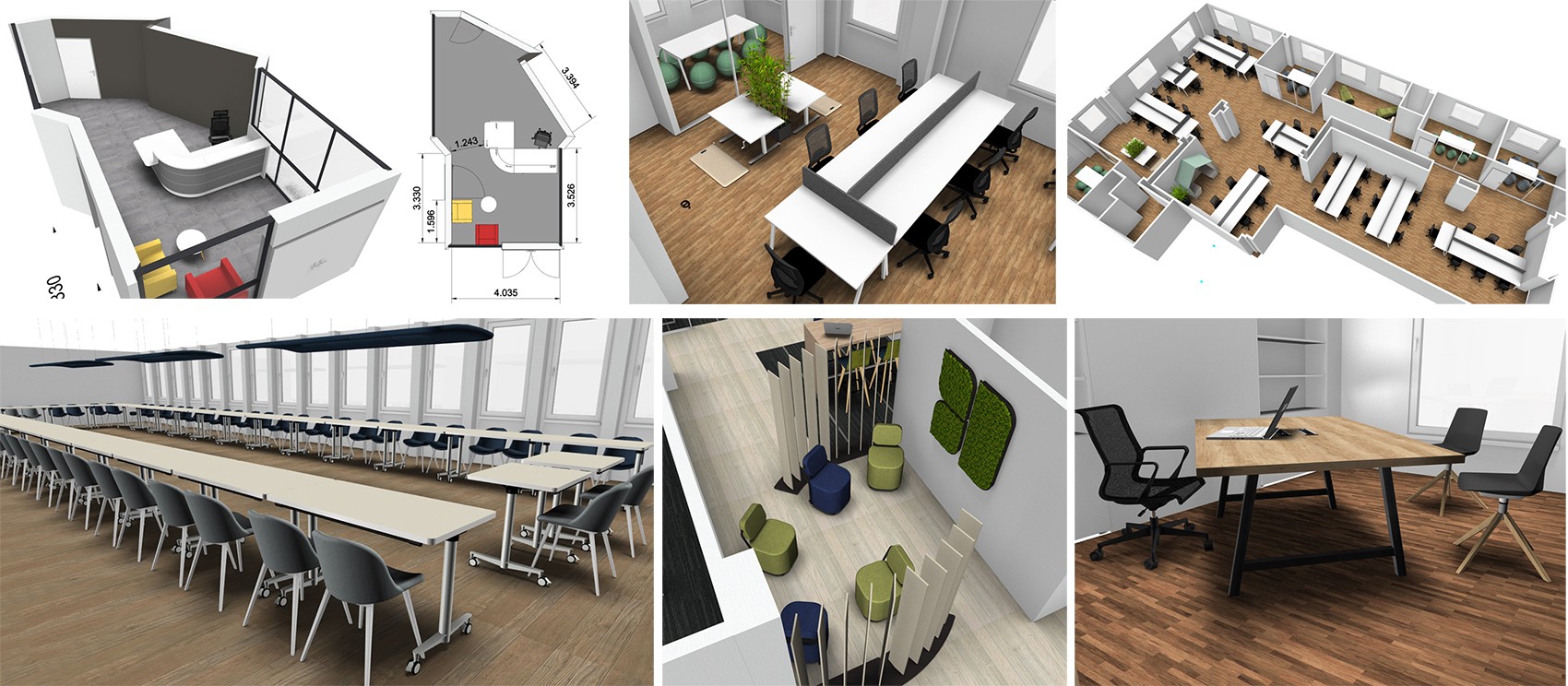 Réalisation d'aménagements de bureaux Mahora Concept